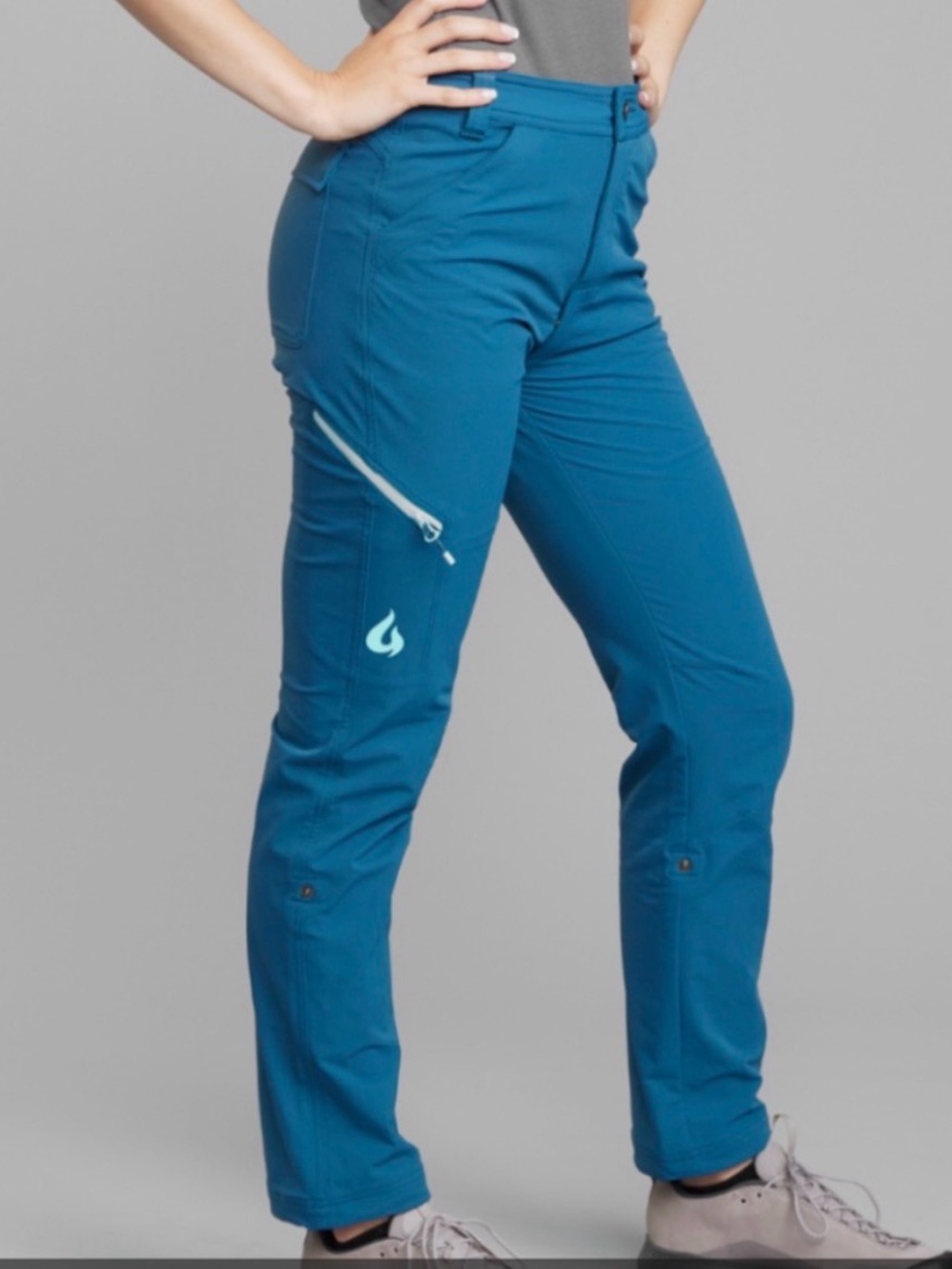 Gnara shefly Teal Blue Stretch Outdoor Pants with Zip Pocket women 14